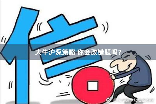 大牛沪深策略 你会改错题吗？